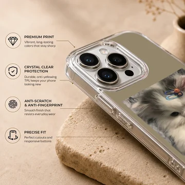 Aesthetic cat with playful expression printed on phone case — Info