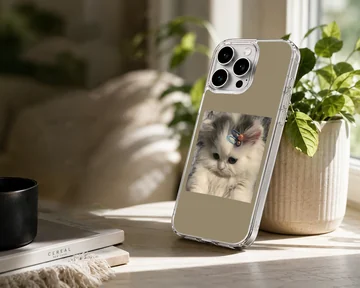 Aesthetic cat with playful expression printed on phone case — Lifestyle