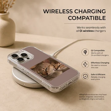 Serene aesthetic cat design on phone case — Charging
