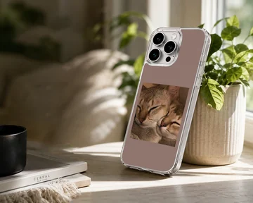 Serene aesthetic cat design on phone case — Lifestyle
