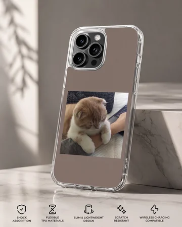 Aesthetic cat design on a phone case featuring a serene photographic style. — Specs