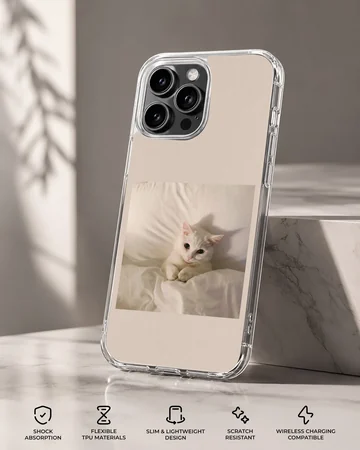 Aesthetic Cat featuring a serene white feline on a phone case — Specs