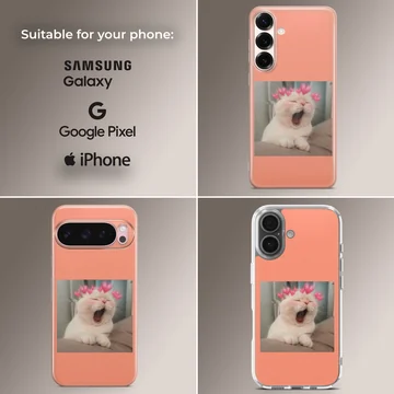 Aesthetic cat with heart accents phone case — Collage