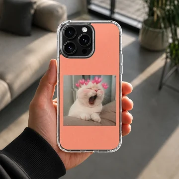 Aesthetic cat with heart accents phone case — Lifestyle