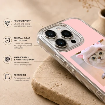 Aesthetic cat in pastel hues on phone case — Info