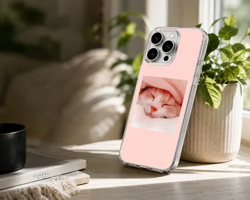Aesthetic cat in serene sleeping pose, printed on phone case — Lifestyle