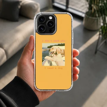 Aesthetic Dog illustration phone case with the phrase 'I don't need you, I need a dog'. — Lifestyle