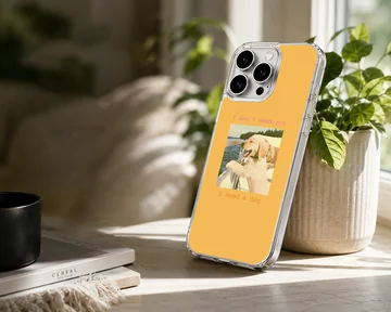 Aesthetic Dog illustration phone case with the phrase 'I don't need you, I need a dog'. — Lifestyle