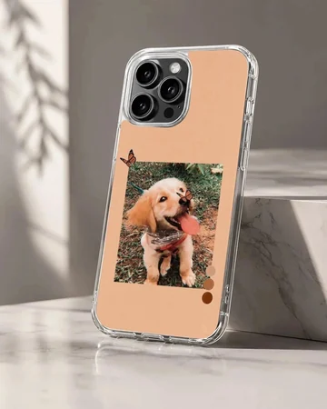 Aesthetic dog with playful puppy and butterfly phone case
