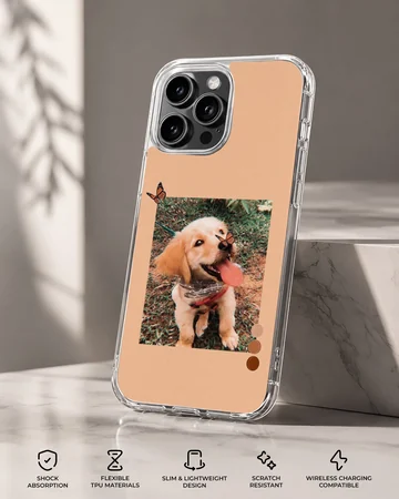 Aesthetic dog with playful puppy and butterfly phone case — Specs