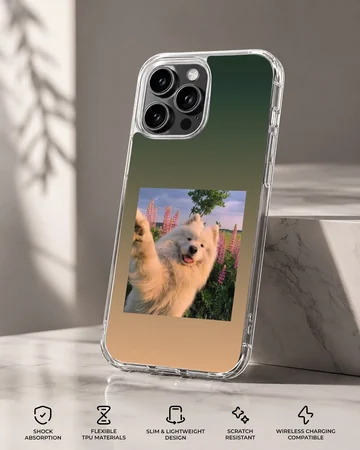 Aesthetic dog with a serene background on phone case — Specs