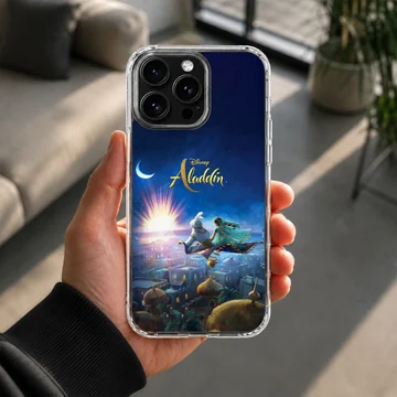 Aladdin and Genie flying over a city at night phone case — Lifestyle