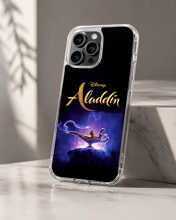 Aladdin Genie Lamp glowing in vibrant colors on phone case — Hero