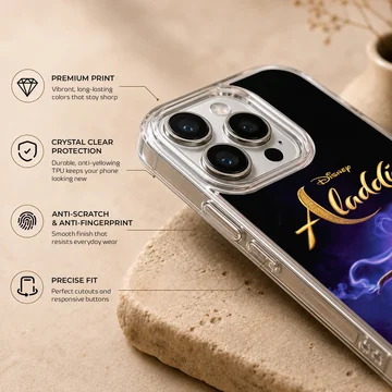 Aladdin Genie Lamp glowing in vibrant colors on phone case — Info