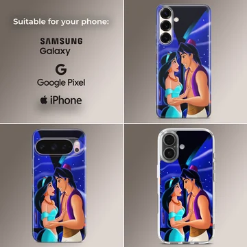 Aladdin and Jasmine with a magical backdrop on phone case — Collage
