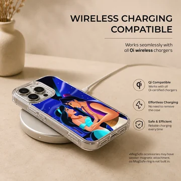 Aladdin and Jasmine with a magical backdrop on phone case — Charging