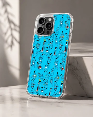 Playful Aladdin Genie cartoon pattern on phone case — Hero