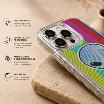 Colorful aliens cartoon design on phone case — Info