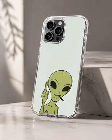 Fun and edgy alien cartoon design on a phone case — Hero