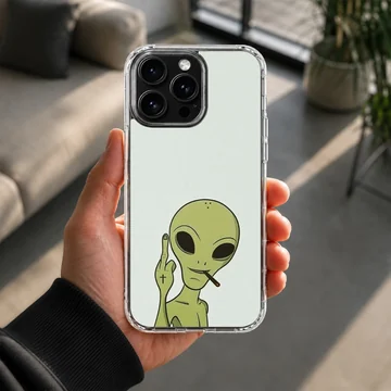 Fun and edgy alien cartoon design on a phone case — Lifestyle