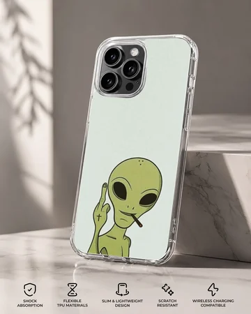 Fun and edgy alien cartoon design on a phone case — Specs