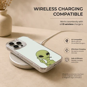 Fun and edgy alien cartoon design on a phone case — Charging