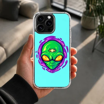 Vibrant alien cartoon design on phone case — Lifestyle