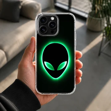 Alien glowing silhouette design on phone case — Lifestyle