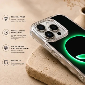 Alien glowing silhouette design on phone case — Info
