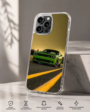 Dynamic American car design on phone case — Specs
