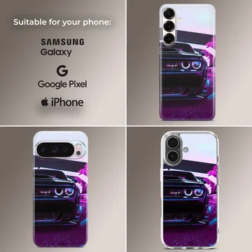 Dynamic American car design on phone case — Collage