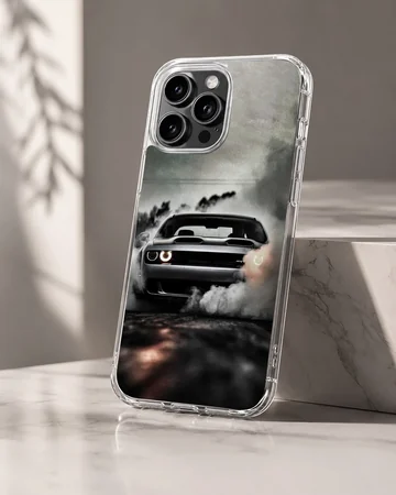Dynamic American car in motion phone case — Hero