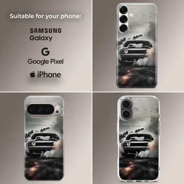 Dynamic American car in motion phone case — Collage