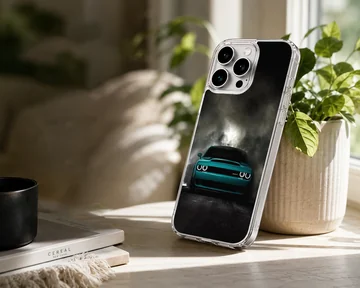 American car design with sleek green vehicle on phone case — Lifestyle