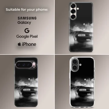 Dynamic American car design on a phone case — Collage