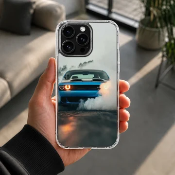 Phone case featuring an American car with dynamic smoke effect. — Lifestyle