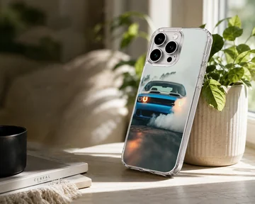 Phone case featuring an American car with dynamic smoke effect. — Lifestyle