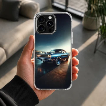 Photograph of a classic American muscle car on a phone case — Lifestyle