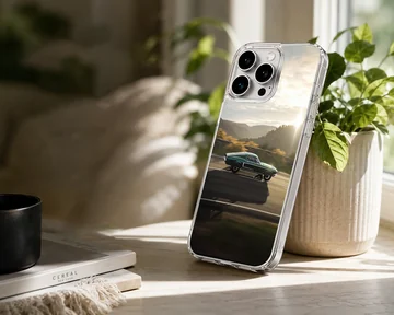 American muscle car speeding on a highway printed on a phone case — Lifestyle