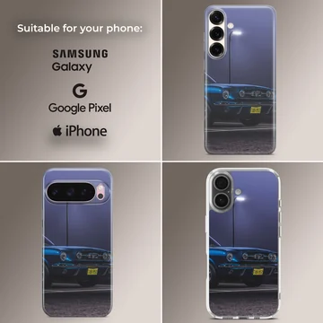 Dynamic American muscle car on phone case — Collage