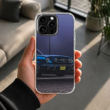 Dynamic American muscle car on phone case — Lifestyle