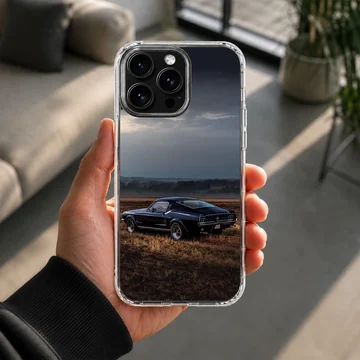American muscle car driving into the horizon phone case — Lifestyle