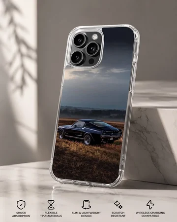 American muscle car driving into the horizon phone case — Specs