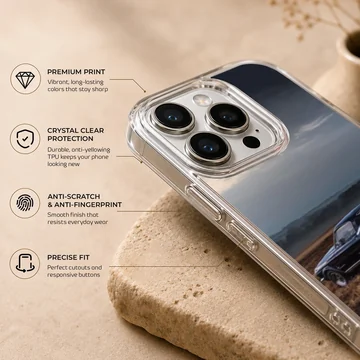 American muscle car driving into the horizon phone case — Info