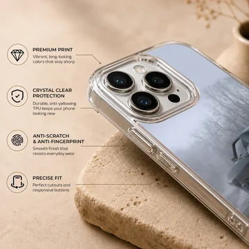 American muscle car in misty landscape on phone case — Info