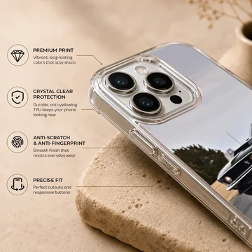 Dynamic photographic design of American muscle car on phone case — Info