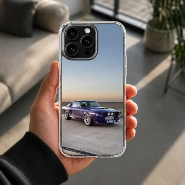 Photographic artwork of an American muscle car at sunset on a phone case. — Lifestyle