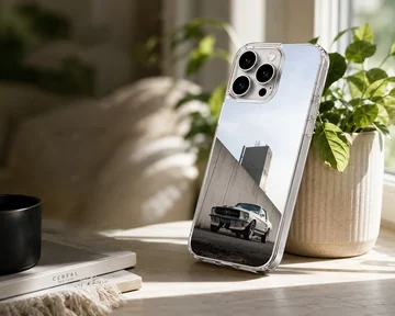 American muscle car parked against a concrete wall, phone case — Lifestyle