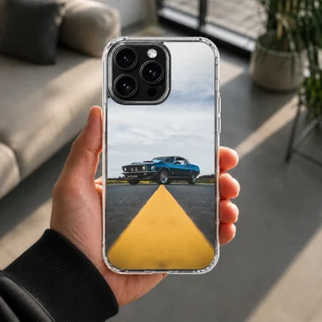 American muscle car on road with vivid sky phone case — Lifestyle