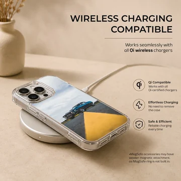 American muscle car on road with vivid sky phone case — Charging